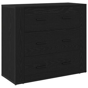 vidaXL Credenza Rovere Nero 80 x 33 x 70 cm Legno multistrato