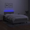 vidaXL Letto a Molle Materasso e LED Grigio Chiaro 120x200 cm Tessuto