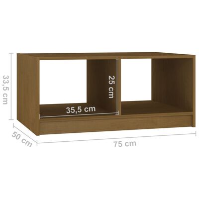 vidaXL Tavolino da Salotto Miele 75x50x33,5 cm Legno Massello di Pino