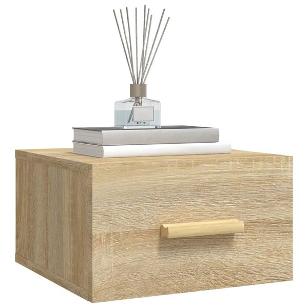 vidaXL Comodini a Muro 2 pz Rovere Sonoma 35x35x20 cm