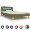 vidaXL Giroletto con LED senza Materasso Verde 90x200 cm