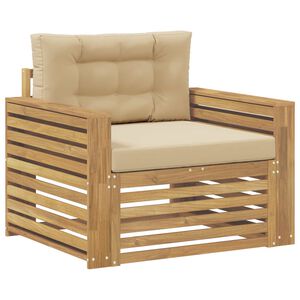 vidaXL Divano da esterno Poliestere Bianco e Beige