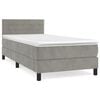 vidaXL Giroletto a Molle con Materasso Grigio Chiaro 80x200 cm Velluto