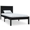vidaXL Giroletto in Legno Massello Nero 75x190 cm Small Single