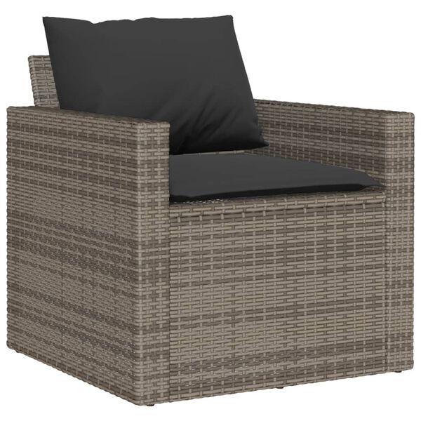 vidaXL Set Divano da Giardino 6 pz con Cuscini Grigio in Polyrattan
