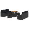 vidaXL Set Divano da Giardino 9 pz Nero polyrattan