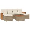 vidaXL Set Divani da Giardino 7 pz con Cuscini Beige in Polyrattan