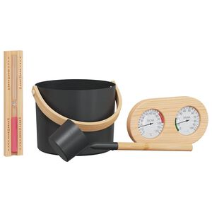vidaXL Set di Accessori per Sauna 4 pcs Nero