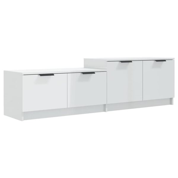 vidaXL Mobile Porta TV Bianco Lucido 158,5x36x45 cm Legno Multistrato