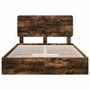 vidaXL Letto con Contenitore con testiera Rovere fum&eacute; 160 x 200 cm