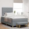 vidaXL Letto a molle con materasso Grigio chiaro 120 x 200 cm Tessuto