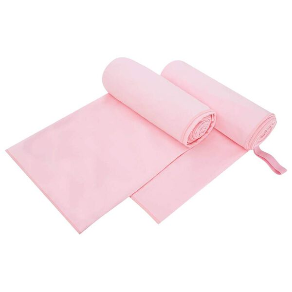 vidaXL Asciugamani Sportivi 2 pcs Rosa 200 x 100 cm
