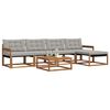 vidaXL Set di divani da esterno 6 pcs Grigio Naturale e Chiaro