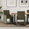 vidaXL Sedie da pranzo con ruote 2 pcs Verde militare 57 x 66 x 94 cm