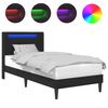 vidaXL Struttura del letto con strisce LED Nero 90 x 200 cm Similpelle
