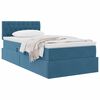 vidaXL Letto con Contenitore Blu Scuro 100 x 200 cm Velluto