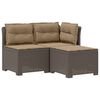 vidaXL Divano da giardino 3 posti con cuscini in look rattan PP