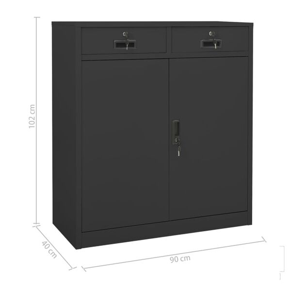 Armadio Classificatore VidaXL Grigio - 4 Cassetti In Acciaio 46x62x133 Cm - Foto 5