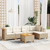 vidaXL Set Divano da Giardino 6 pz con Cuscini Beige in Polyrattan