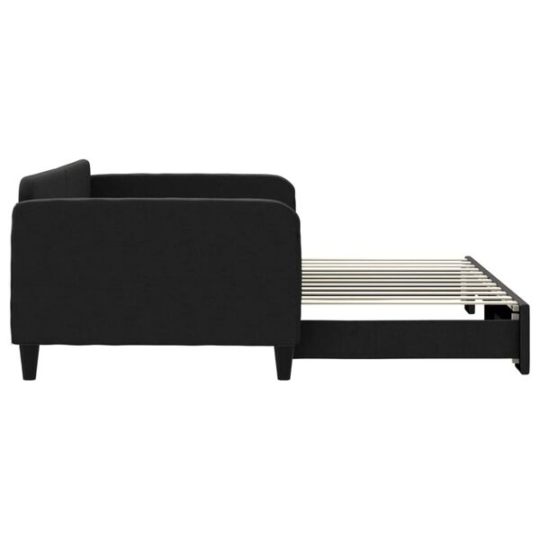 vidaXL Divano Letto con Letto Estraibile Nero 100x200 cm in Tessuto