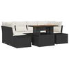vidaXL Set Divano da Giardino 7 pz Nero polyrattan
