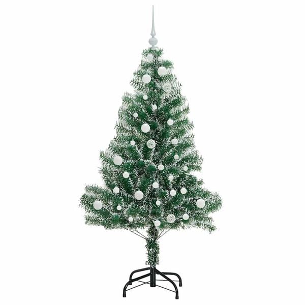 vidaXL Albero di Natale Artificiale Imbiancato con Luci LED 150 cm
