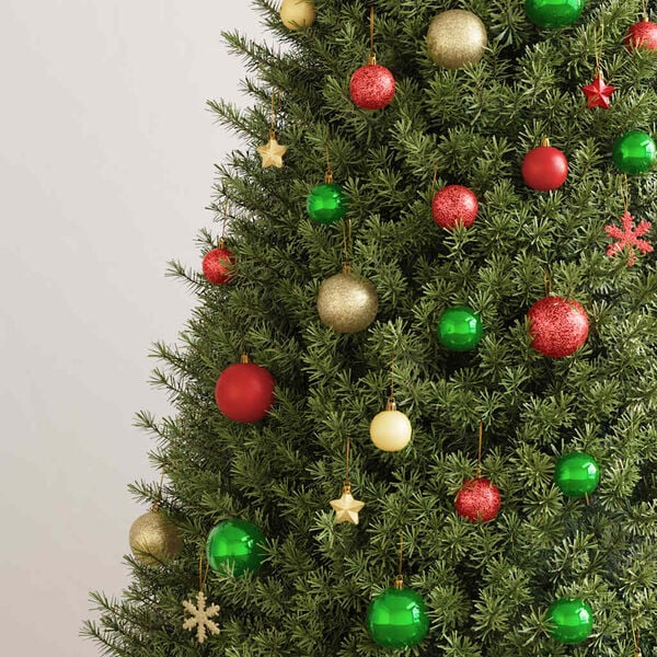 vidaXL Set Palline di Natale 112 pz Rosso / Verde / Oro in Polistirene