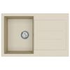 vidaXL Lavello Beige 780 x 500 mm 80% Quarzo e 20% Resina
