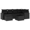 vidaXL Set Divani da Giardino con Cuscini 7pz Nero Polyrattan