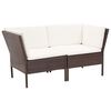 vidaXL Set Divani da Giardino 8 pz con Cuscini in Polyrattan Marrone