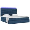 vidaXL Letto con contenitore e LED con led Blu 180 x 200 cm Poliestere