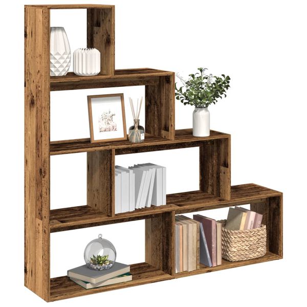 vidaXL Libreria a 4 Ripiani Legno Vecchio 143,5x29x143,5 cm Truciolato