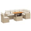 vidaXL Set Divani da Giardino 7 pz con Cuscini Beige in Polyrattan