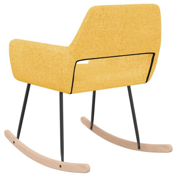vidaXL Sedia a Dondolo Gialla in Tessuto