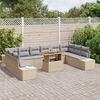 vidaXL Set Divano da Giardino 11 pcs Beige Poly Rattan