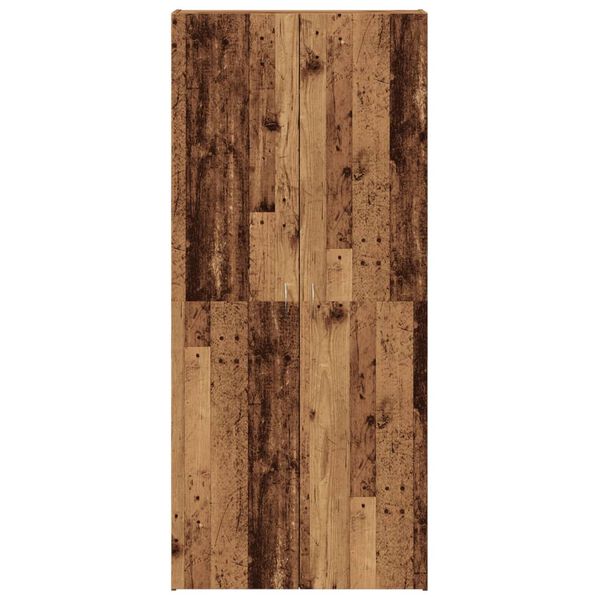 vidaXL Scarpiera Legno Antico 80x35,5x180 cm in Legno Multistrato