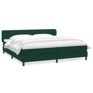 vidaXL Giroletto a Molle con Materassi Verde Scuro 180x220 cm Velluto