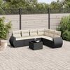 vidaXL Set Divani da Giardino con Cuscini 7pz Nero Polyrattan