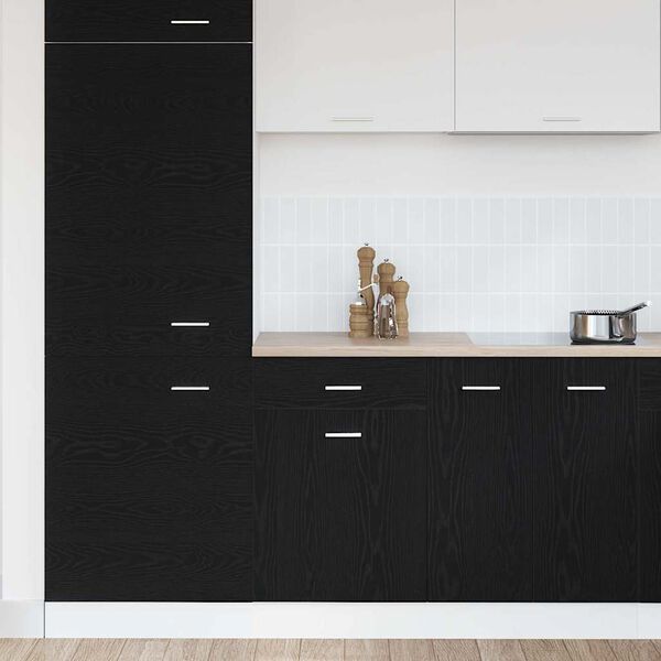 vidaXL Mobile con Cassetti Riga Rovere nero 50 x 46 x 81,5 cm