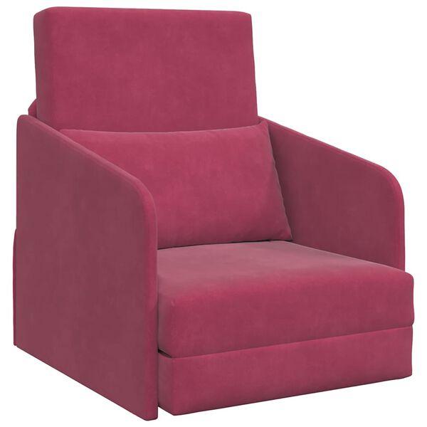 vidaXL Divano letto Rosso Vino 65 x 80 x 83 cm Velluto