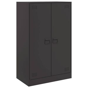vidaXL Credenza Nera 67x39x107 cm in Acciaio