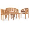 vidaXL Set Salotto da Giardino 4 pz Design Curvo in Massello di Teak