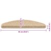 vidaXL Tappetini per scale 15 pz 65x21x4 cm Beige chiaro Semicircolari Grandi