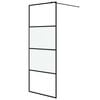 vidaXL Parete Doccia Walk in Nera 80x195 cm Vetro Semi Smerigliato ESG