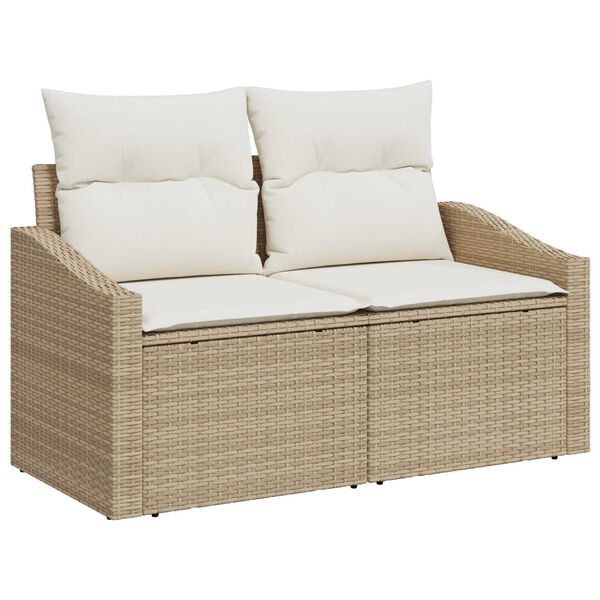 vidaXL Set Divano da Giardino con cuscino 6 pcs Beige Poly Rattan
