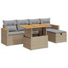 vidaXL Set Divano da Giardino 6 pz con Cuscini Beige in Polyrattan