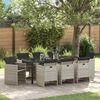 vidaXL Set da Pranzo per Giardino 9 pcs Grigio chiaro polyrattan