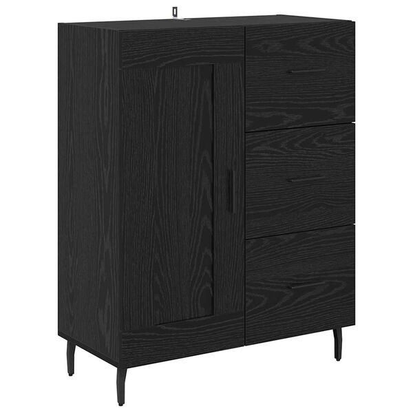 vidaXL Credenza con cassetto Rovere Nero 69,5 x 34 x 90 cm