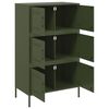vidaXL Credenza Verde Oliva 68x39x113 cm in Acciaio