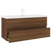 vidaXL Mobile Bagno Lavabo Integrato Rovere Marrone Legno Multistrato